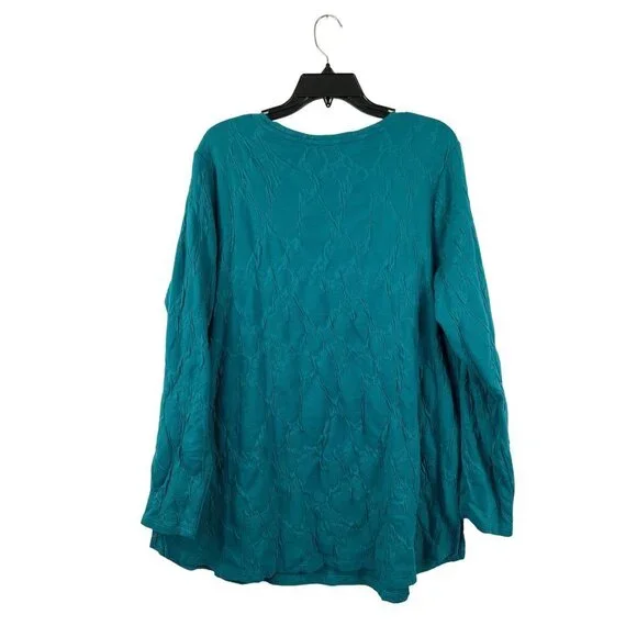 Simply Vera Women's Touching Teal Blouse - Picture 2 of 7